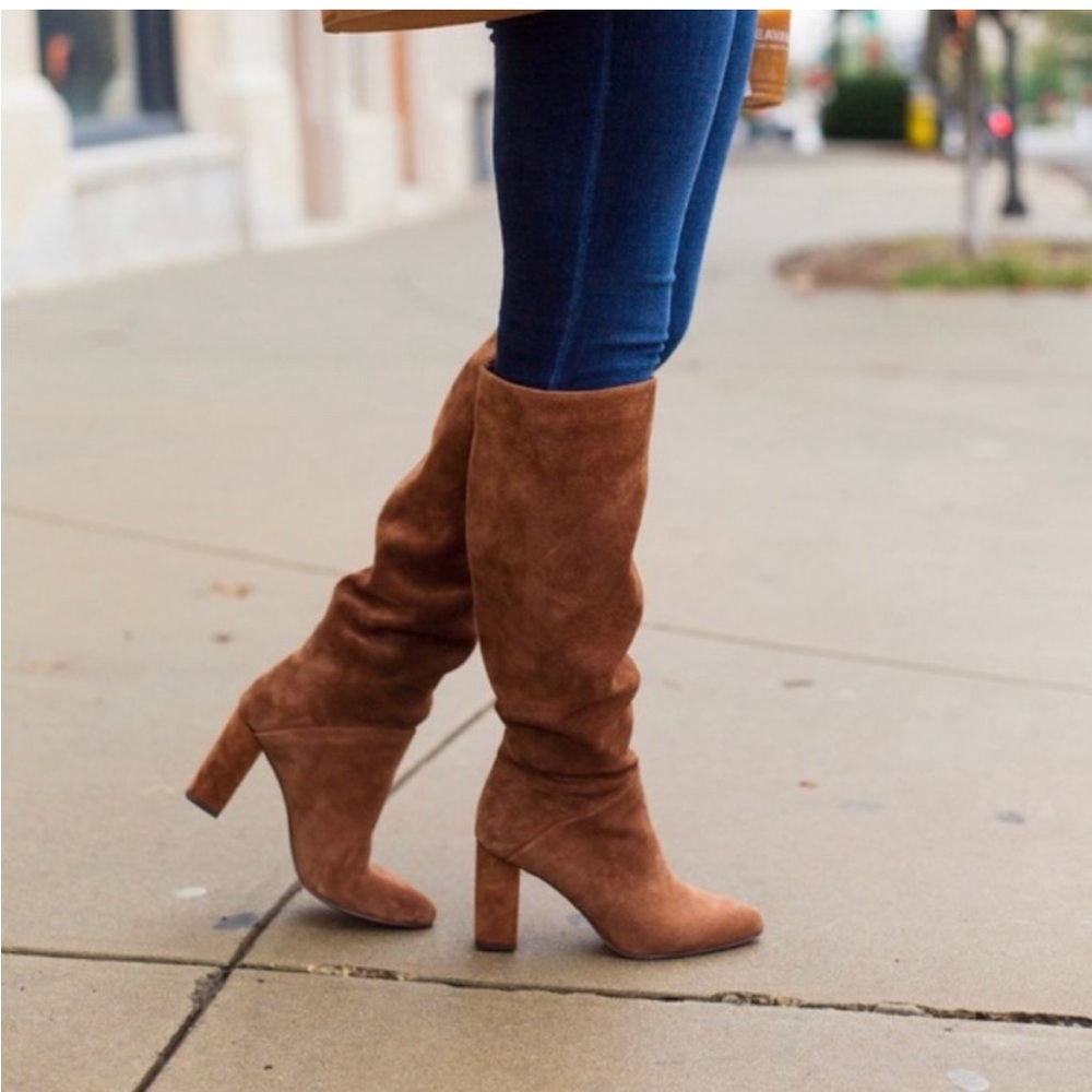 BANANA REPUBLIC Midshaft Slouchy Suede Boot in Brown Sz 9.5